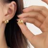 Women's Metal Three-layer Small Circle Ear Studs
