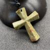 Natural Stone Christmas Gift Agate Woven Semi-precious Stone Cross Necklace