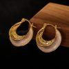 Drip Glazed French Circle Earrings Women