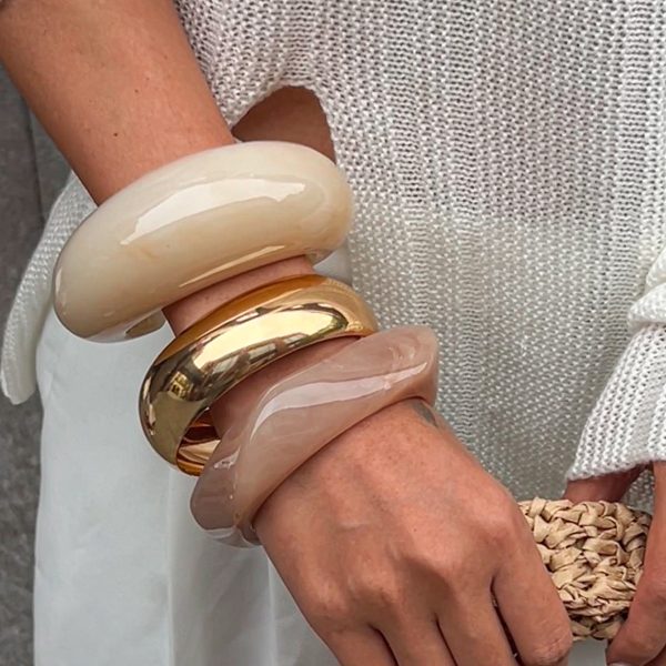 European And American Design Exaggerated Glossy Niche Geometric Combination Bracelet