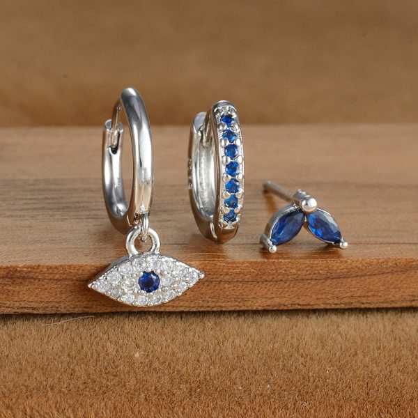 Lady Temperament Trendy Earrings Buckle Stud 3-piece Set