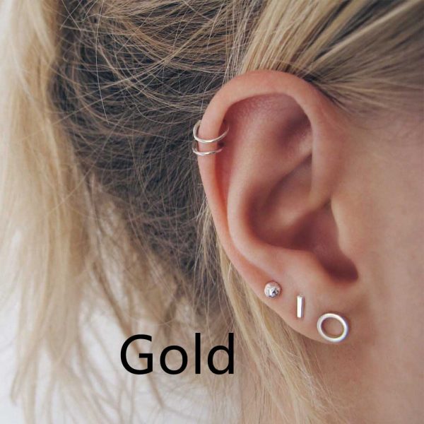 European And American 316 Stainless Steel Fashion Geometry Set Earrings