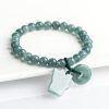 Natural Emerald Blue Water Lucky Cat Peace Buckle Hand Weaving Bracelet