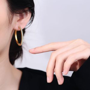 Circle Classic Minimalist Ear Clip Inlaid Zircon European And American Style