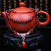 Wine Red Crystal Bracelet With Red Agate Spacer Beads