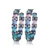 Shining Color Matching Circle Sexy Elegant Zircon Earrings