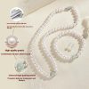 Natural Freshwater Pearl Necklace Suit Green Jade