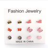 Personalized Oil Dripping Cartoon Animal Ear Stud Set