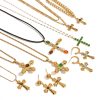 Stainless Steel Cross Shelf Necklace Natural Stone Clavicle Chain