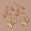 Hot selling hip-hop street accessories in Europe and America, diamond cross portrait tag earrings set earrings