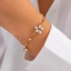Stringed Pearls Flower Pendant Bracelet