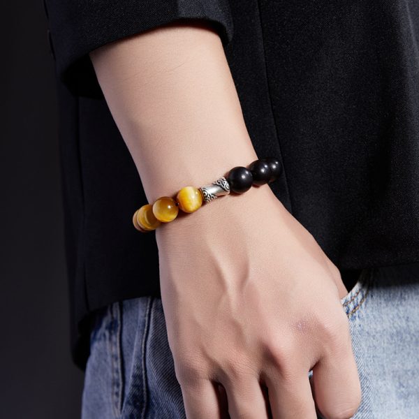 Men's Fashion Personalized Natural Obsidian Bracelet