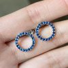 Earrings Temperament Hollowed Out Circle Zircon Full Of Drill Ear Studs