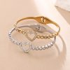 Titanium Steel Heart Love Heart Multi-Diamond Bracelet