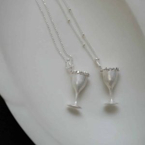 White Granulated Sugar Cup Necklace
