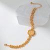 Simulation Gold Hollow Flowers Leaves Watch Chain