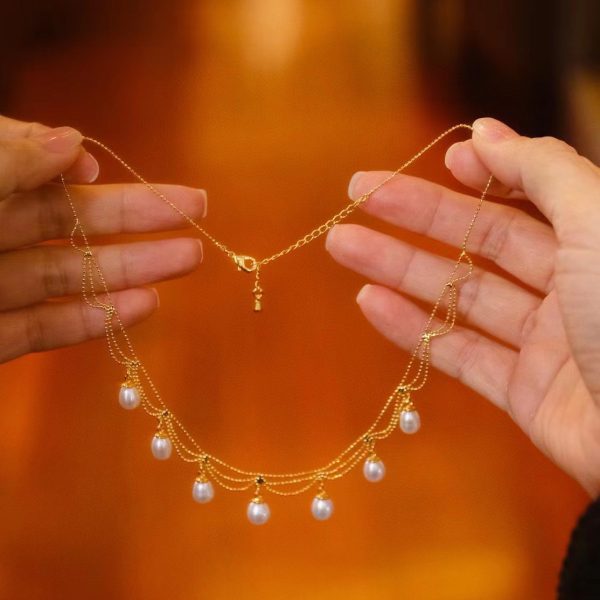 Vintage Natural Freshwater Pearl Necklace For Women