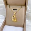 Looking At Moon Heart Light Luxury Temperament Gorgeous Full Diamond Necklace