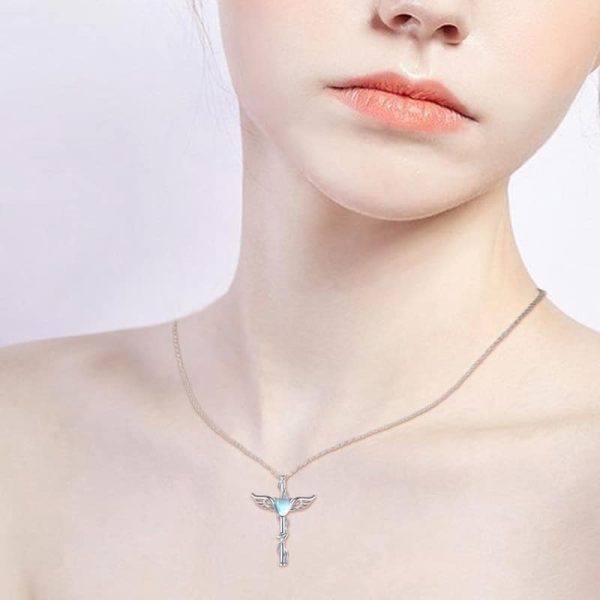 Heart Wings Design Ornament Sweet Cool Moonstone