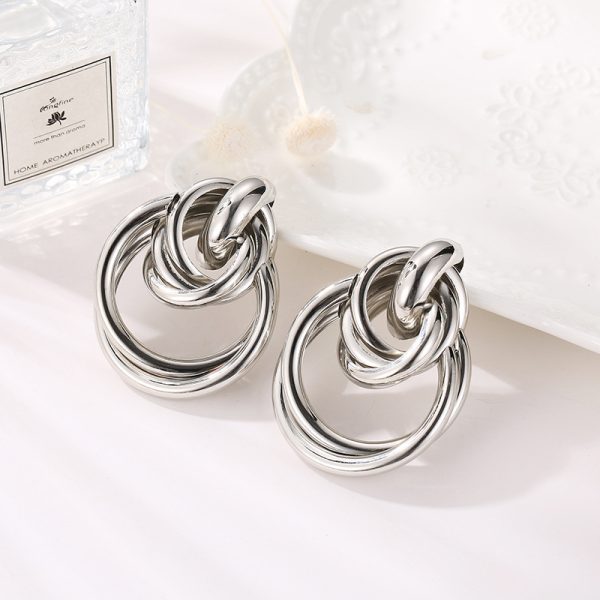 Fashion Exaggerated Circle Stud Earrings Punk
