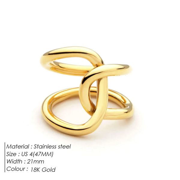 Knotted Trendy Women's Opening Adjustable Ring