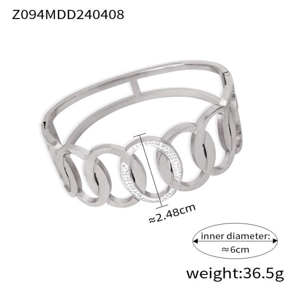 Fashion New Personalized Titanium Steel Gold-plated Diamond Geometric Bracelet
