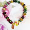 Colorful Tourmaline Abacus Beads Jade Bracelet