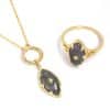 Silver Gilded Stone Women's Ring
