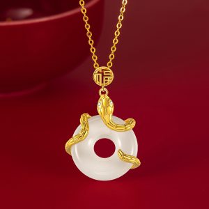 Winding Snake Blessing Necklace Female New Year Clavicle Chain