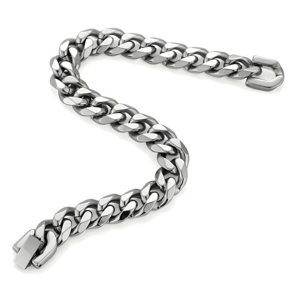 Thick Type Simplicity Stainless Steel Polished Buckle Bracelet