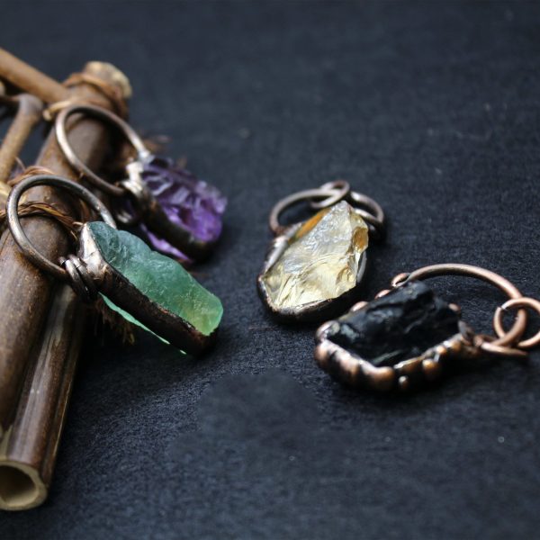 Jewelry Niche Personality Crystal Rough Stone Pendant Necklace