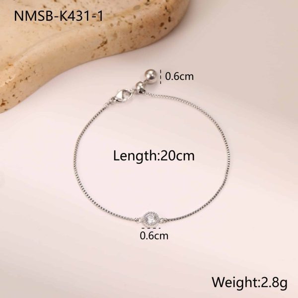 European And American Fashion Love Small Diamond Round Diamond Zircon Bracelet Gold Plated Stainless Steel