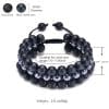 Natural Stone Frosted Stone Beaded Bracelet Iron Ore Double Wrap Braided Bracelet