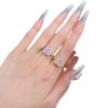 S925 Silver Plated Inlaid 7 11mm Rectangular Ice Flower Cut Ring