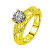 Zircon Ring Colorful Gold Four Claw Diamond