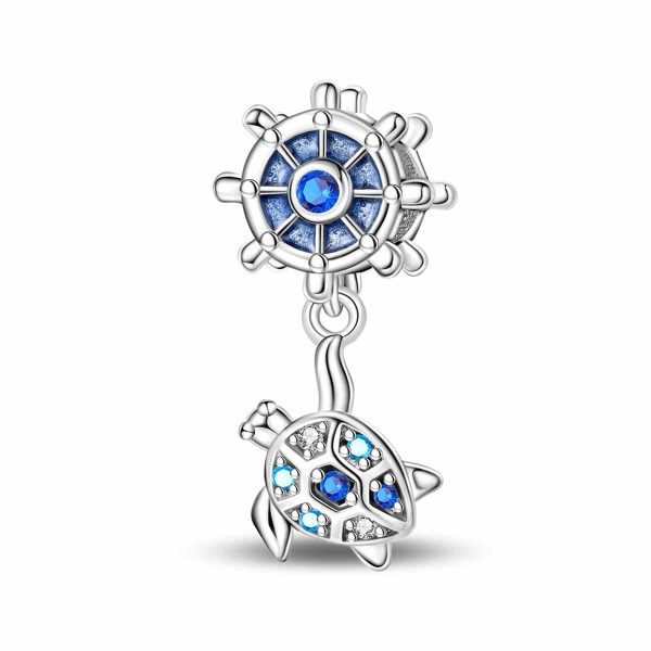 925 Sterling Silver Charm Ocean Starfish Crab Turtle Crystal Flower Bead Charm