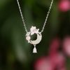 Original New Chinese Lotus Moon Necklace