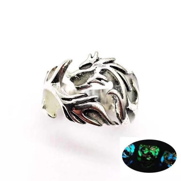 Chinese Style Luminous Dragon Pattern Ring