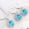 Simple Micro-inlaid Crystal Zircon Jewelry Two-piece Set