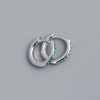 S925 Silver Geometric Circle Single-row Drilled Metallic Ear Clip Silver Stud Earrings