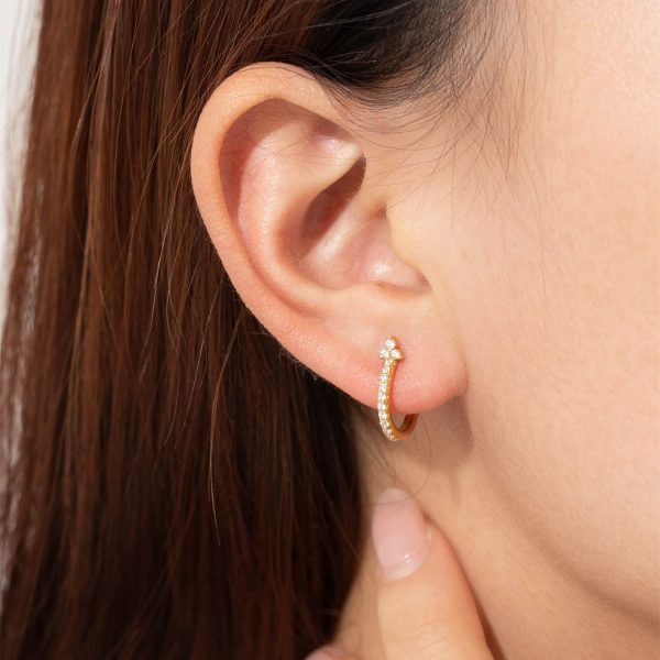 Zircon Earrings With Diamond Circle Ear Clip Women