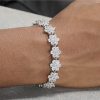 Blue Full Diamond Lotus Bracelet For Men's Hip Hop Dopamine Colored Tennis Chain