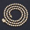 European And American New 6mm Cross Star Zircon Tennis Chain Hip Hop Rhombus Men's Necklace
