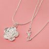 Silver Plated New Peony Necklace