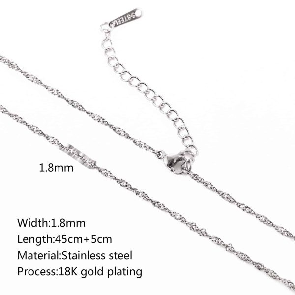 Stainless Steel Vacuum Vapor Plating 18K Gold Necklace