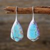 Unique Natural Stone Jewelry Ethnic Gold Plated Earrings For Women