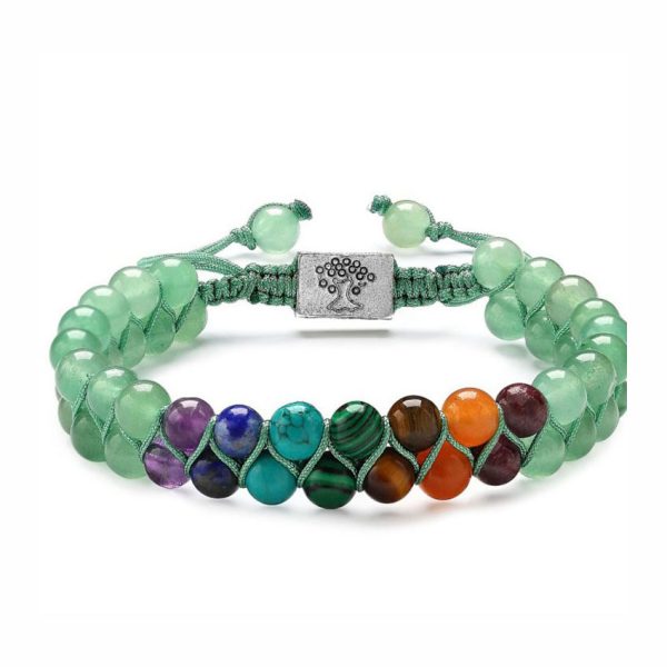 Natural Stone Volcanic Lava Stone Double Row Bracelet