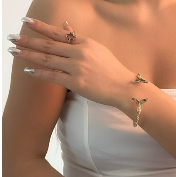 European And American Water Drop Ring Earrings Bangle Jewelry Suit