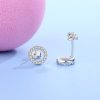 S925 Sterling Silver Circle Hollow Stud Earrings