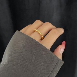 Twist Cord For Braiding Ring Women's Minimalist Design Japanese And Korean All-match Niche